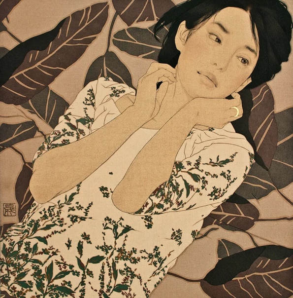 Японский художник Икенага Ясунари (Ienaga Yasunari один из продолжателей традиционной восточной живописи под названием Nihonga.Работы мастера это настоящий гимн женственности. В его