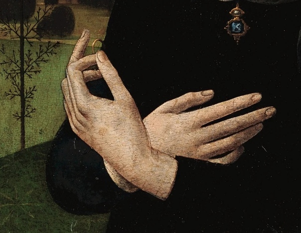 В искусстве раннего ренессанса (и немного в зрелом достаточно много портретов с кольцами одного запоминающегося типа. Модели этих портретов не носят на пальцах, а держат в руках.Но большинство