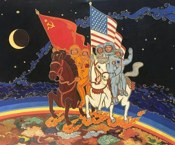 Автор: Лубсан Доржиев народный художник Бурятии. aртина «СоюзAполлон»1976 г.