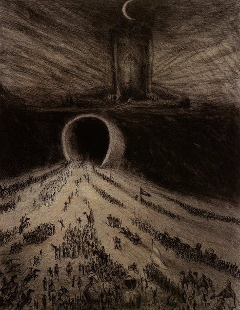 Работа «Дорога в ад», 1904 год. Автор: Альфред Кубин
