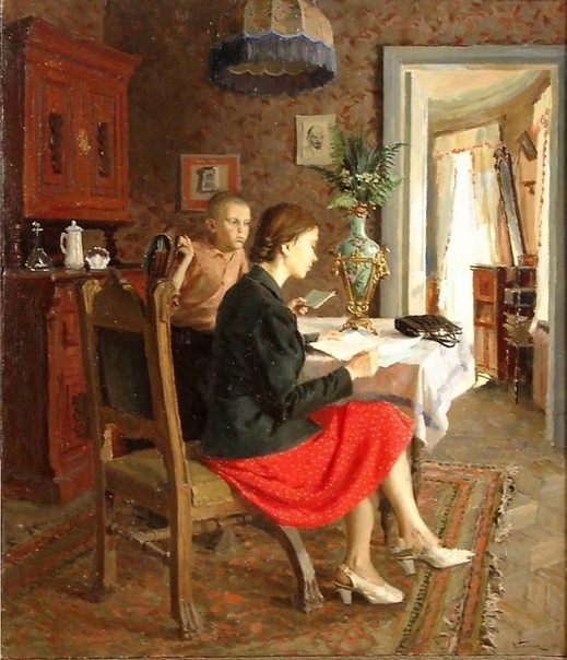 Картина «После экзамена», 1947 год. Художник Иван Гринюк