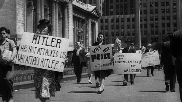 Фото,1941 год. Антивоенные протесты в Нью-Йорке