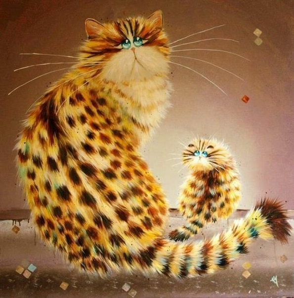 Радужные кошки от Ким Хаскинс Ким Хаскинс родилась в Англии в 1981 году. Еще, учась в школе, она повсюду рисовала юмористические картинки и натюрморты. Яркие краски и забавные сюжеты всегда