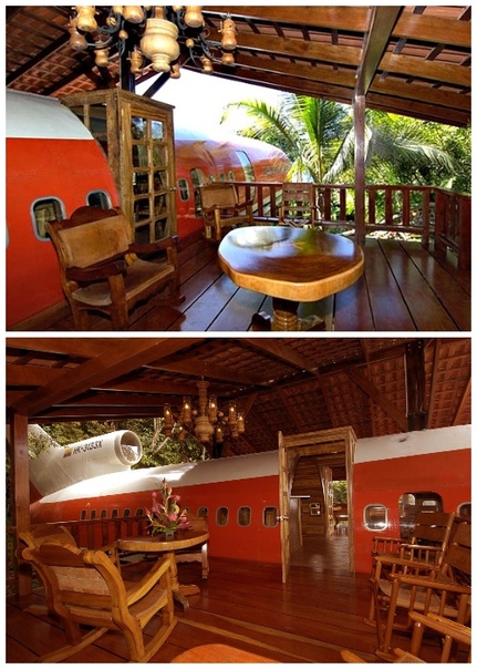 Самолет-гостиница в сердце джунглей Коста-Рики В Коста-Рике имеется безупречное место для фанатов авиации и необычного досуга гостиница, размещенная в самом что ни на есть реальном самолете